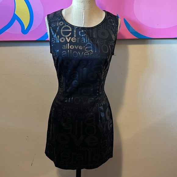 Moschino Jeans Black Love All Overr Dress The Nanny - Picture 2 of 11